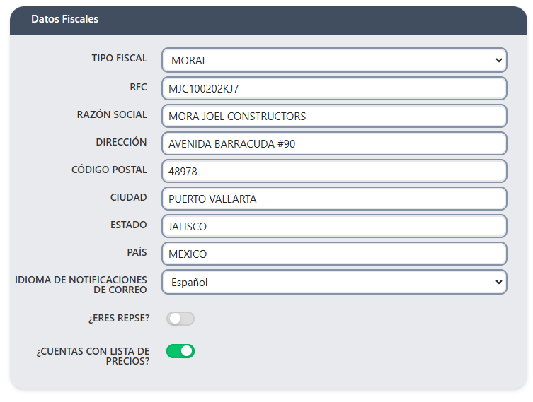 Datos Fiscales