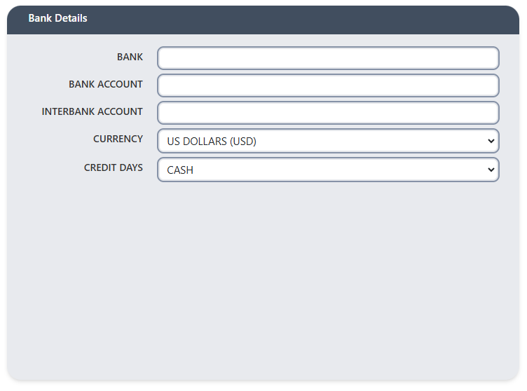 Bank Details