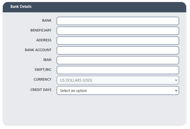 Bank Details (FOREIGNS)